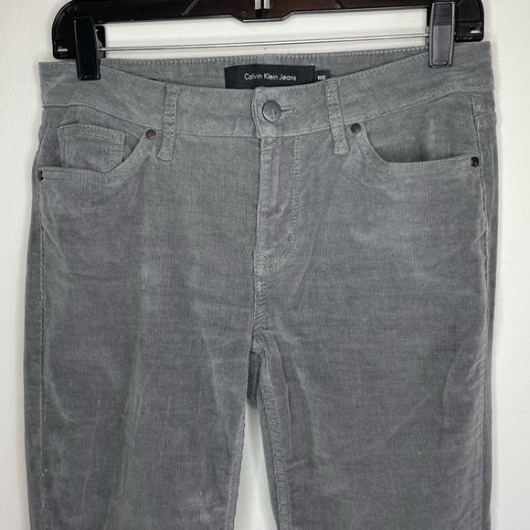 Calvin Klein Jeans Casual Solid Gray Ultimate Skinny Velvet Corduroy Jeans - Picture 3 of 8